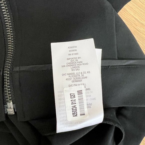 H by Halston Zip Front Bomber Jacket Size 4 Drawstring Sleeves Black A350234 - Picture 10 of 12